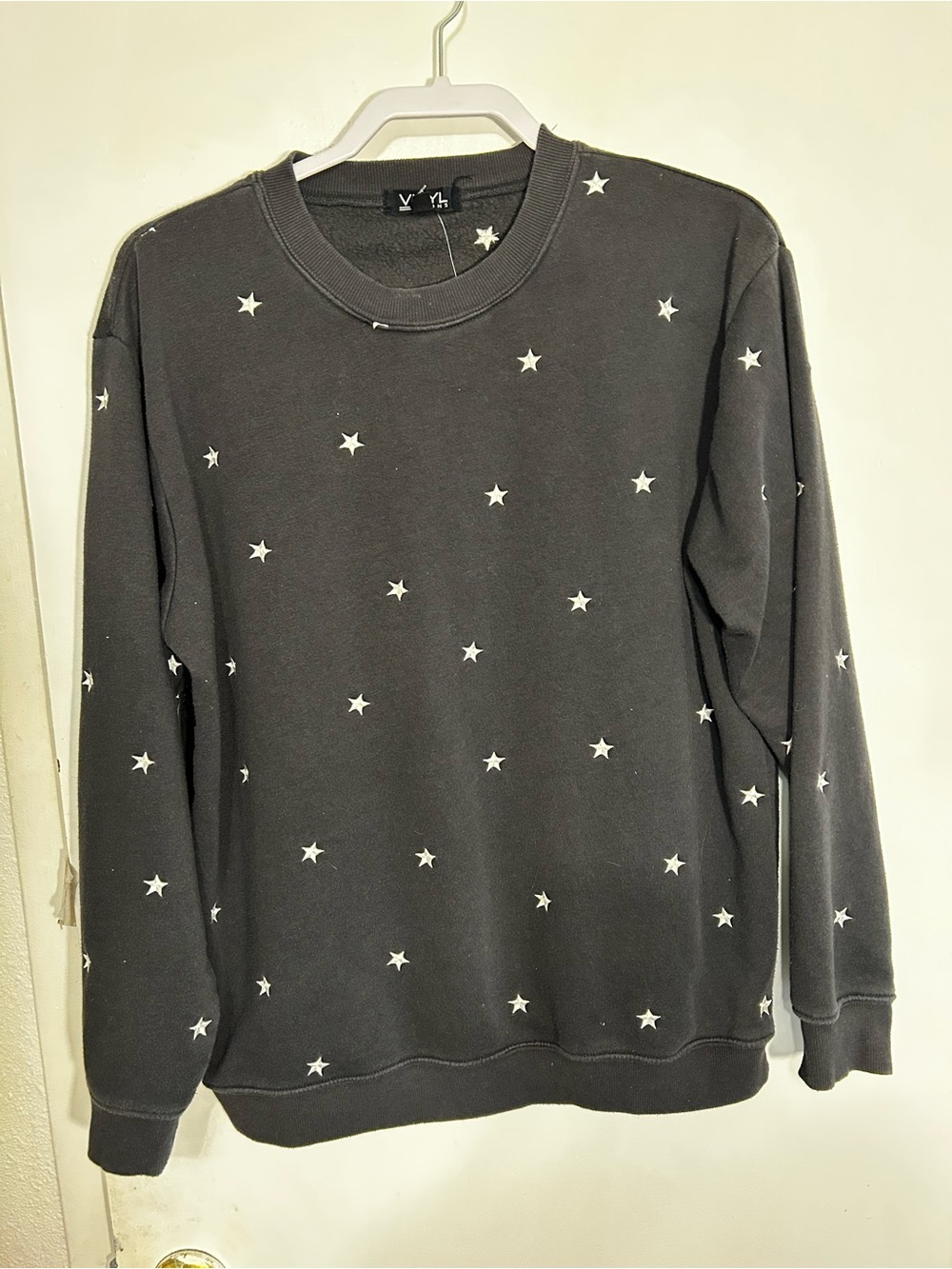Women’s Black Star-Print Crewneck Sweatshirt